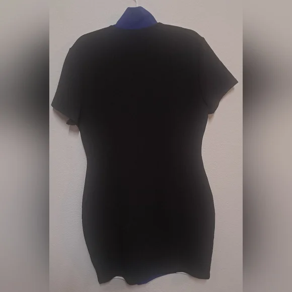 Charlotte Russe Womens XL Colorblock Bodycon Dress Blue White Black Zip - Picture 4 of 7